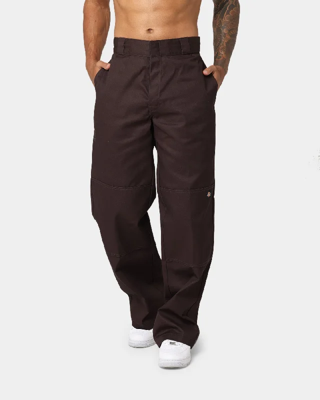 Dickies Loose Double Knee Work Pants Dark Brown Stylish Slim Trousers