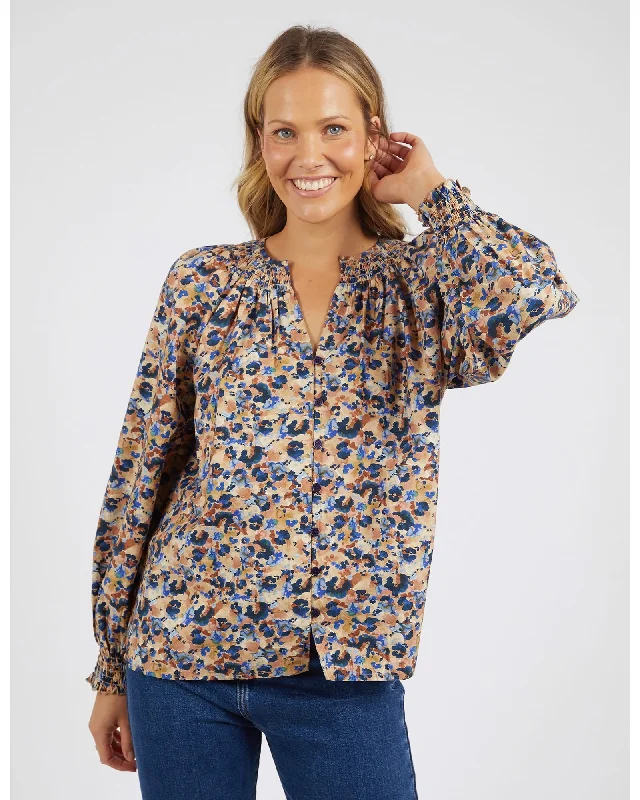 Elm - Panorama Blouse - Print Soft Knit Blouse