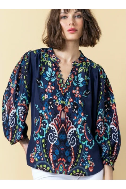 go by Go Silk Go Wane Poetic Popover Place Blouse T1672-EUPA | Dark Paisley | Clearance Final Sale Elegant Peplum Blouse go by Go Silk Go Wane Poetic Popover Place Blouse T1672-EUPA | Dark Paisley | Clearance Final Sale Elegant Peplum Blouse