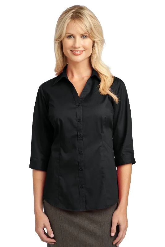 IMPROVED Port Authority® Ladies 3/4-Sleeve Blouse. L6290 Feminine Puff Blouse
