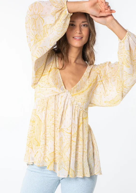Lucia Chiffon Blouse Bell Sleeve Blouse