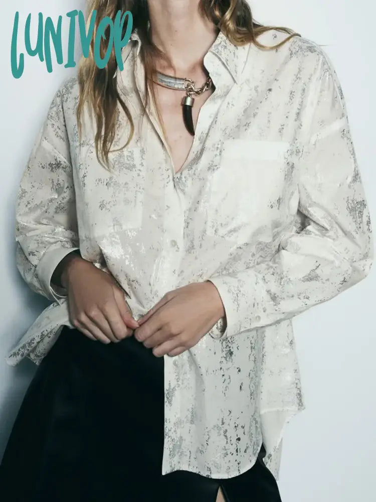 Lunivop Metal Series Poplin Shirt Women New Long Sleeve Button Up Lapel Collar Pocket White Blouse Female Elegant Fashion Blouses Feminine Pastel Blouse Lunivop Metal Series Poplin Shirt Women New Long Sleeve Button Up Lapel Collar Pocket White Blouse Female Elegant Fashion Blouses Feminine Pastel Blouse