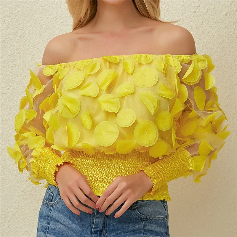CARA Design Women's Fashion Stylish Round Patchwork Chiffon Blouse Embellished Collar Blouse CARA Design Women's Fashion Stylish Round Patchwork Chiffon Blouse Embellished Collar Blouse