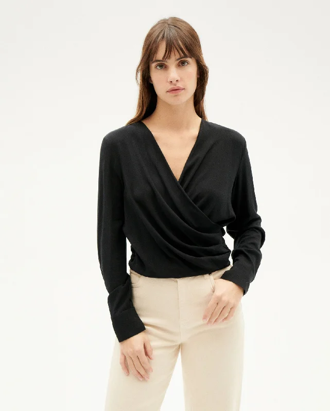 Dione Blouse Black High Neck Blouse