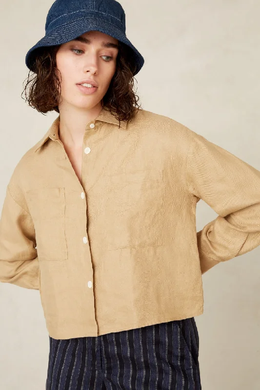 Quinn Blouse Beige Feminine Tie Blouse