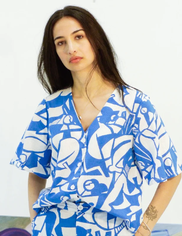 Lay Blouse - Claire Prouvost Print Elegant Lace Blouse