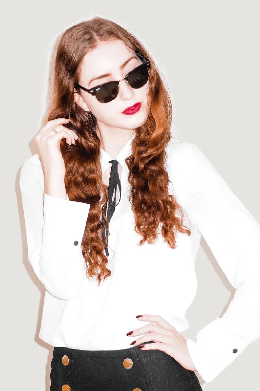 Long Satin Blouse Modern Oversized Blouse