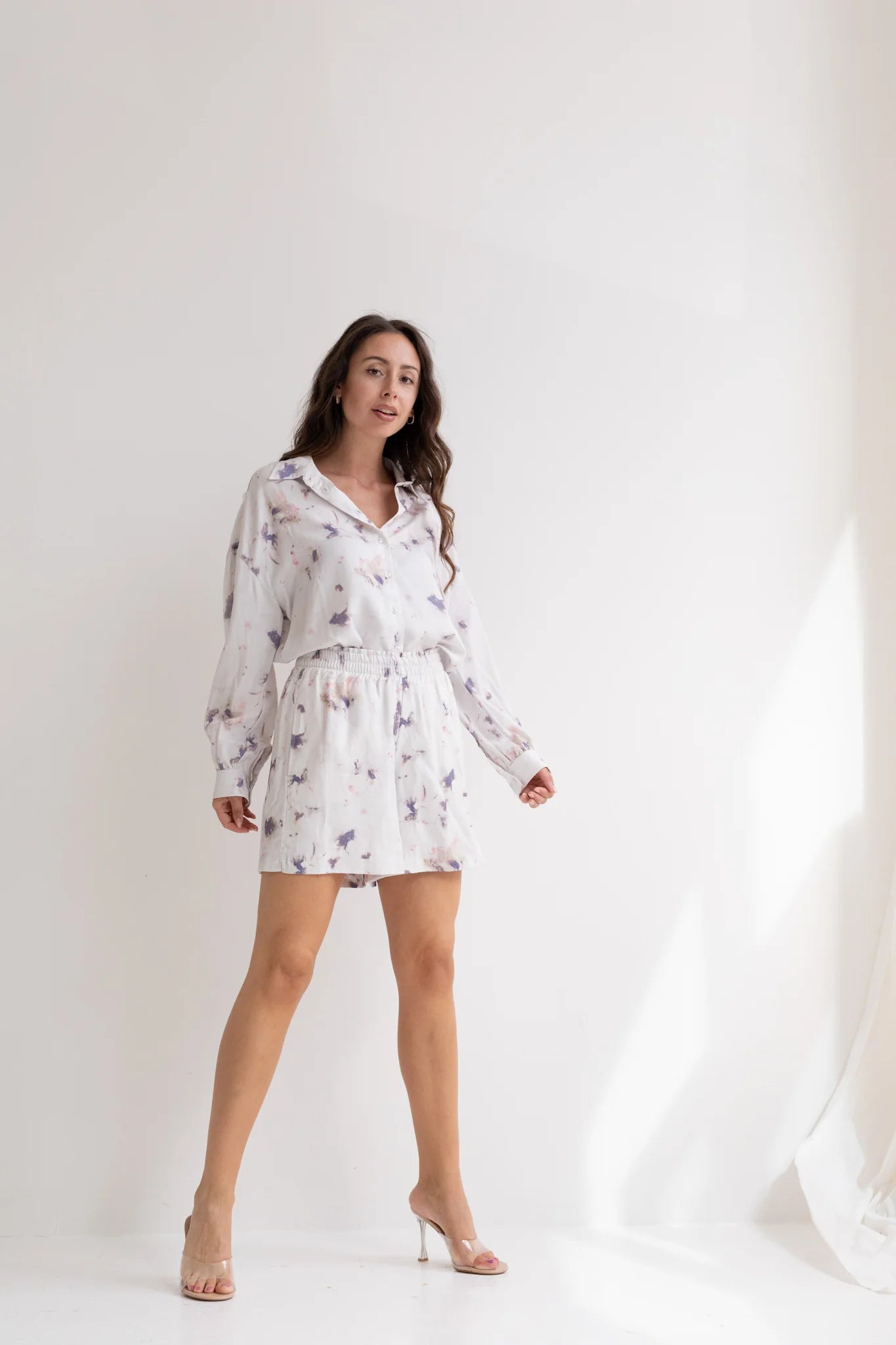 Print Blouse Off-White Elegant Lace Blouse