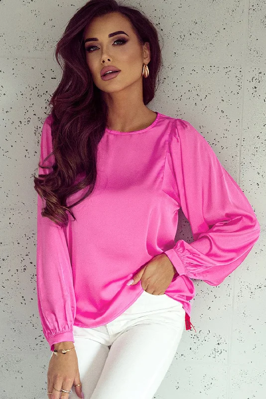 Round Neck Ruff Sleeve Blouse Off-Shoulder Wrap Blouse