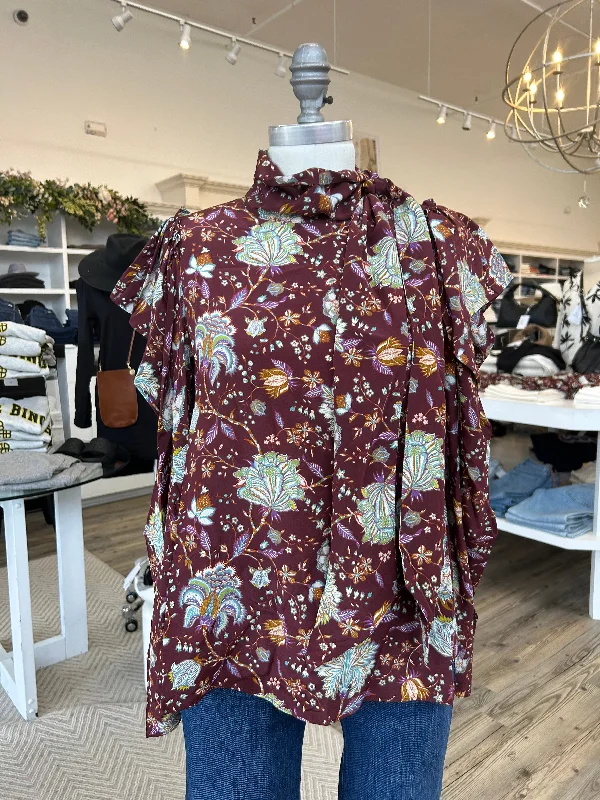 Ulla Johnson - Brea Blouse in Heliotrope Ruched Sleeve Blouse