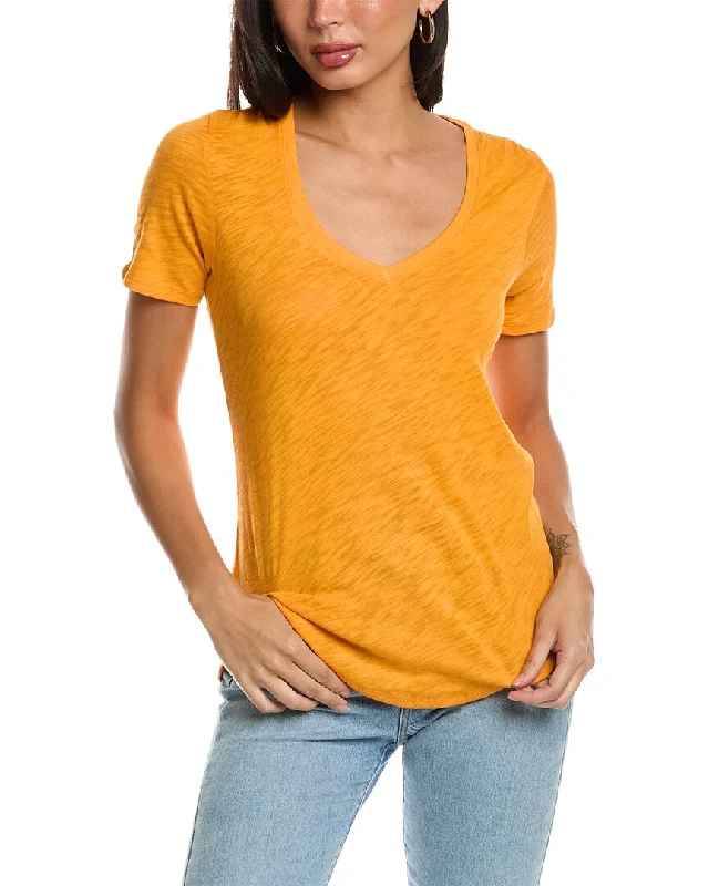 ATM Anthony Thomas Melillo V-Neck Tee Spandex Blend Rayon Blend Denim Blend