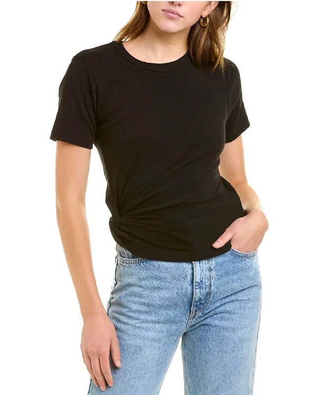Bridget Tee In Black Rayon Velvet Corduroy