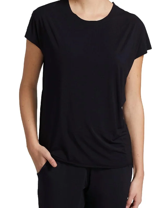 Butter Oversized Tee In Black Mesh Canvas Denim