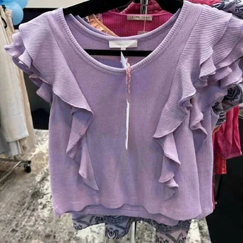 Cabo Tee In Lavender Chenille Fabric Brocade Fabric Lace Fabric