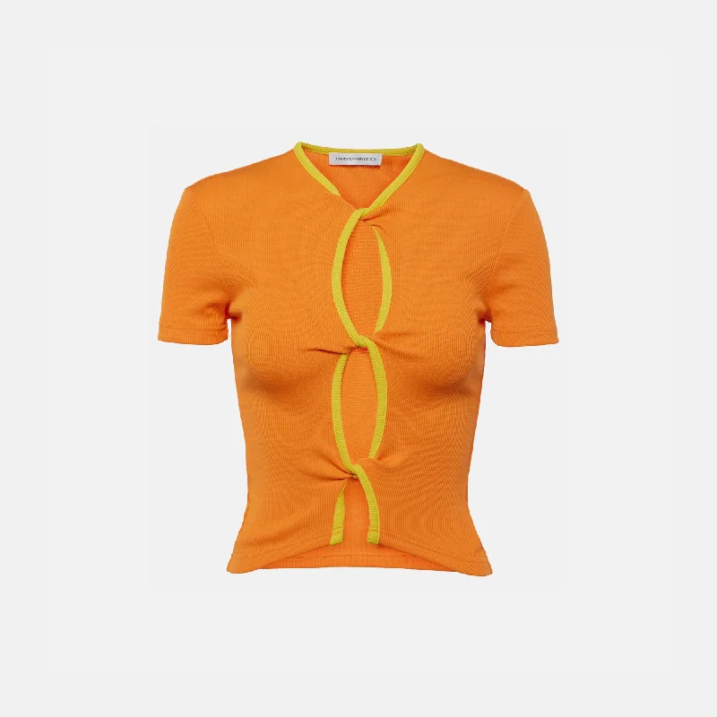 Christopher Esber Open Twist Tee - Valencia Thin T-Shirt Open Front Quick Dry