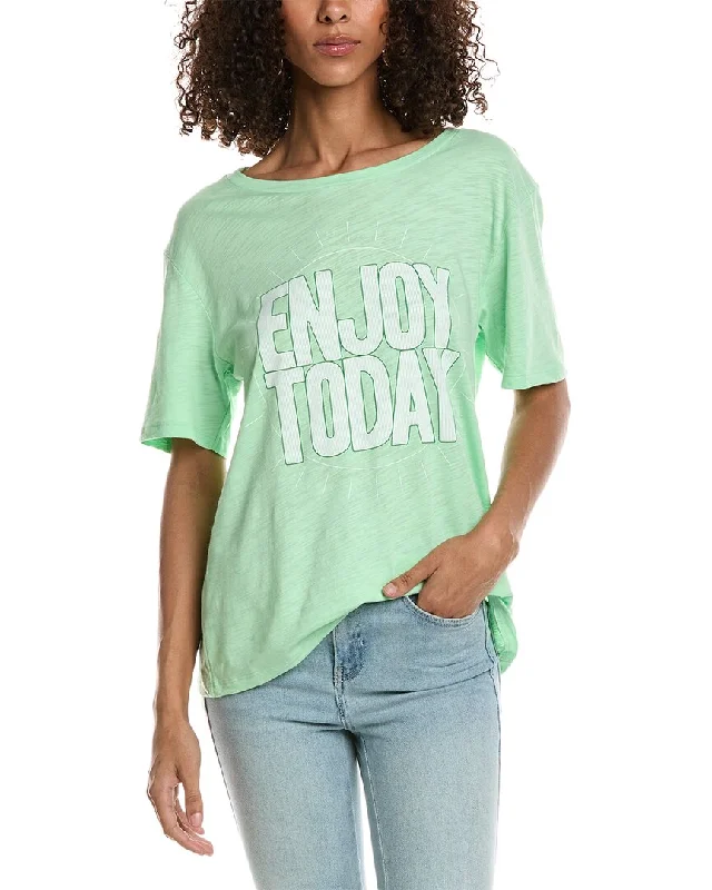 CHRLDR Enjoy Today Wide T-Shirt Chenille Blend Fleece Blend Nylon Blend