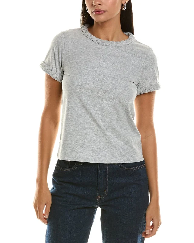 Cinq à Sept Braided T-Shirt Welt Pockets Slit Pockets