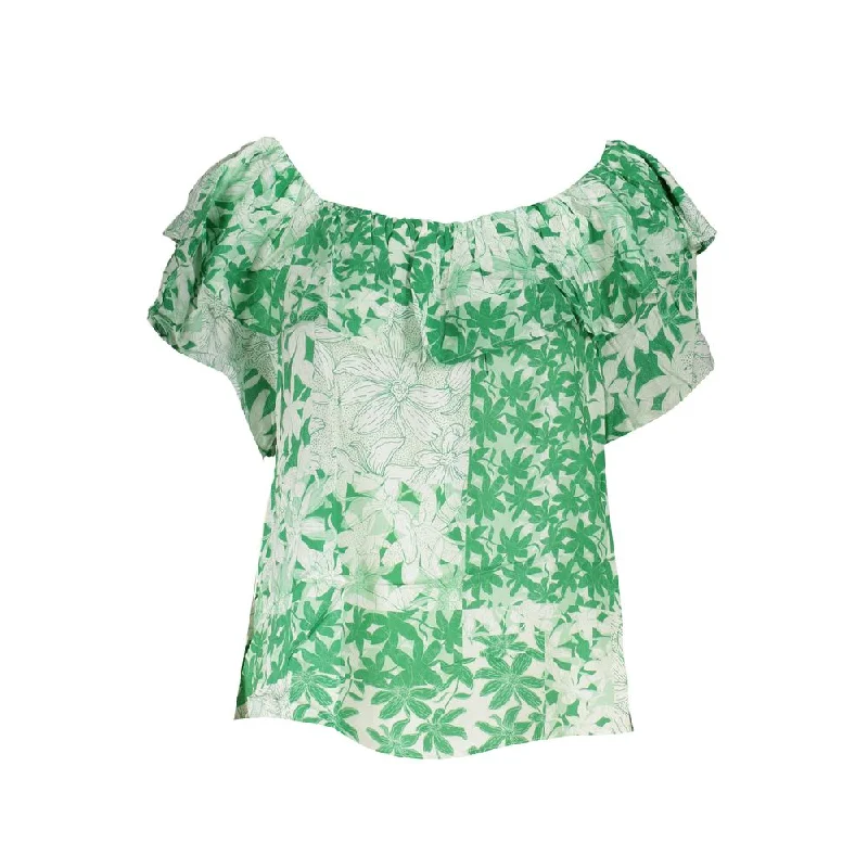 Desigual  Boho Chic Patterned Tee with Women's Logo Zippered Front Buttoned Front Snap Front