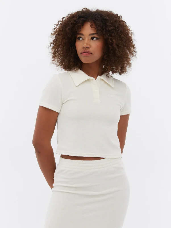 Filby Terry Crop Polo T-Shirt Plaid T-Shirt Polka Dot Checkered