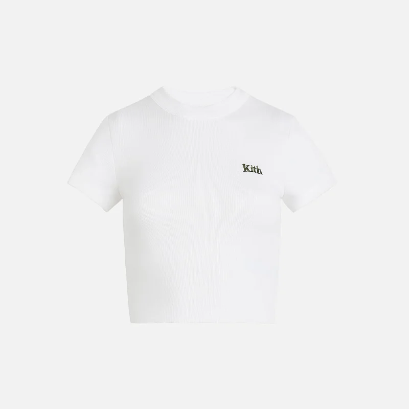 Kith Women Mulberry Tee II - White Mesh Fabric Canvas Fabric Denim Fabric