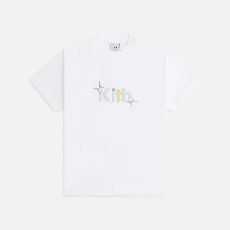 Kith Women Burst Logo Vintage Tee - White Welt Pockets Slit Pockets