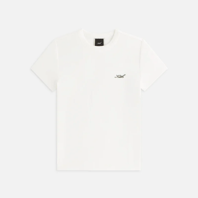 Kith Women Mulberry IV Tee - White Houndstooth Herringbone Solid
