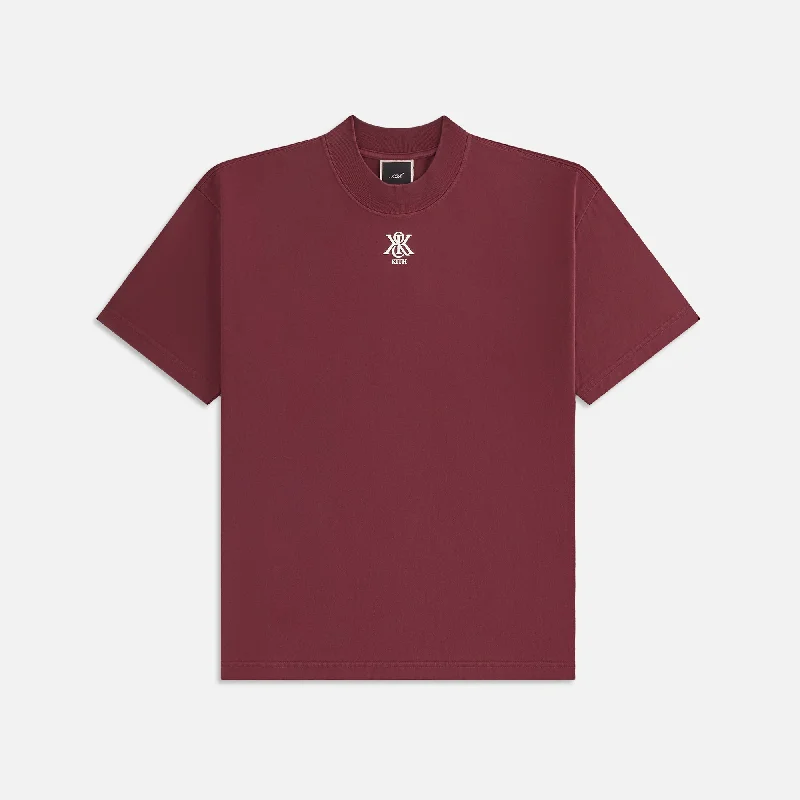 Kith Women Mock Neck Crest Vintage Tee - Magma Wool Fabric Cashmere Fabric Tweed Fabric