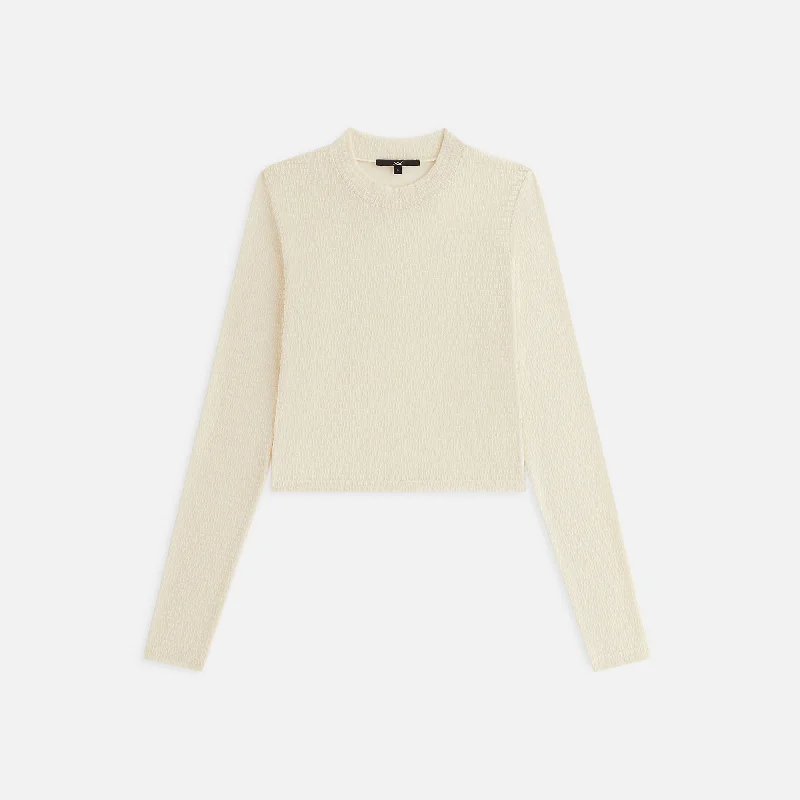 Kith Women Mulberry Monogram Mesh Long Sleeve Tee - Muslin Cozy Warm Stylish