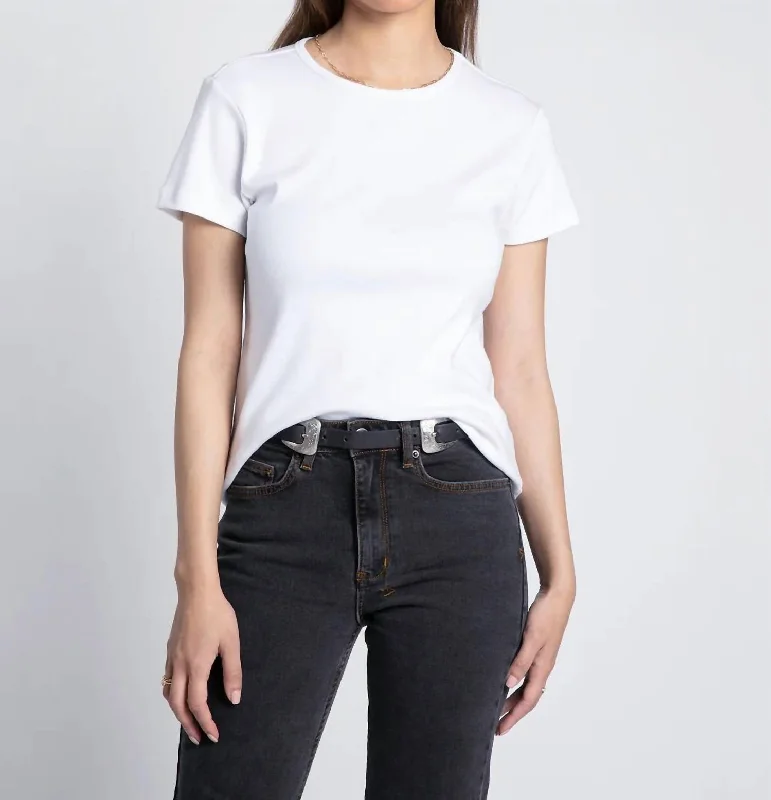 Lexi Tee In White Jersey Fabric Tulle Fabric Batik Fabric