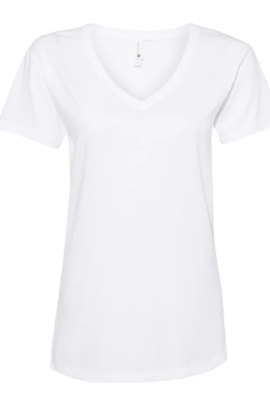 Next Level Womens Cotton V-Neck T-Shirt Lace Blend Ribbed Blend Corduroy Blend