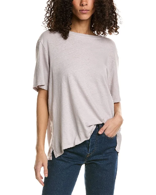 Project Social T Edie Linen-Blend T-Shirt Faux Fur Fabric Real Fur Fabric Shearling Fabric