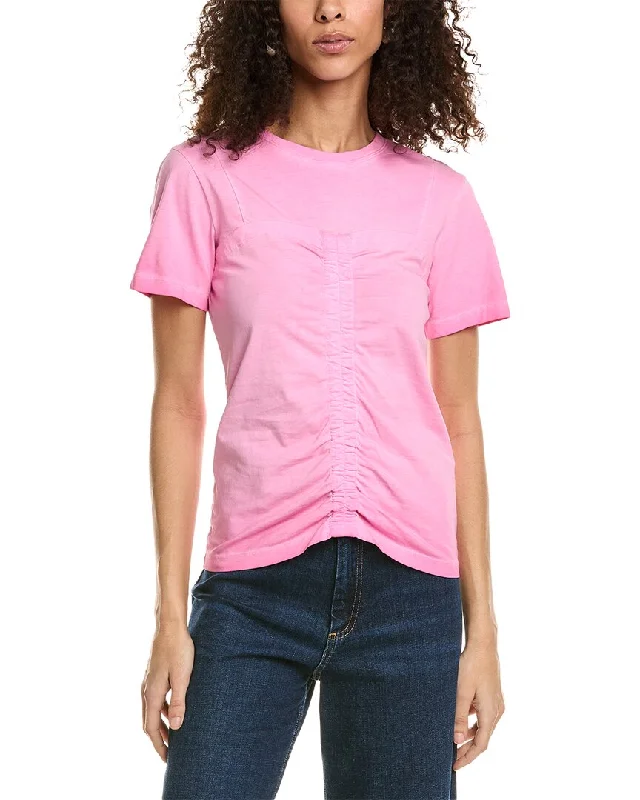 Sandro Cinched Front T-Shirt Solid Color Striped Floral