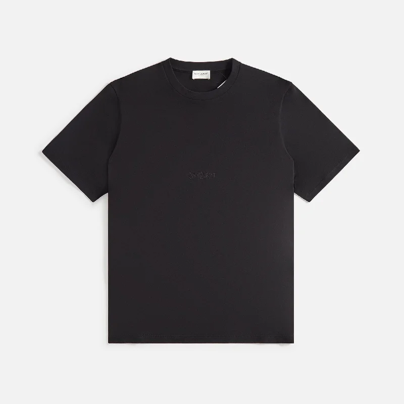 Saint Laurent Tee Col Round - Black Lace Blend Ribbed Blend Corduroy Blend