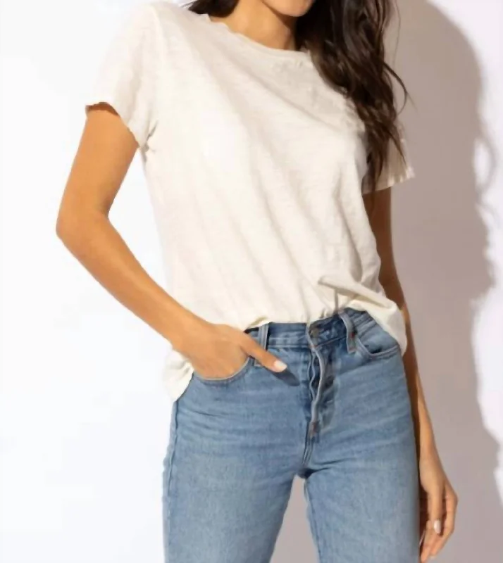 Slub Loose Tee In Antique White Iron Safe Non-Iron Wrinkle Free