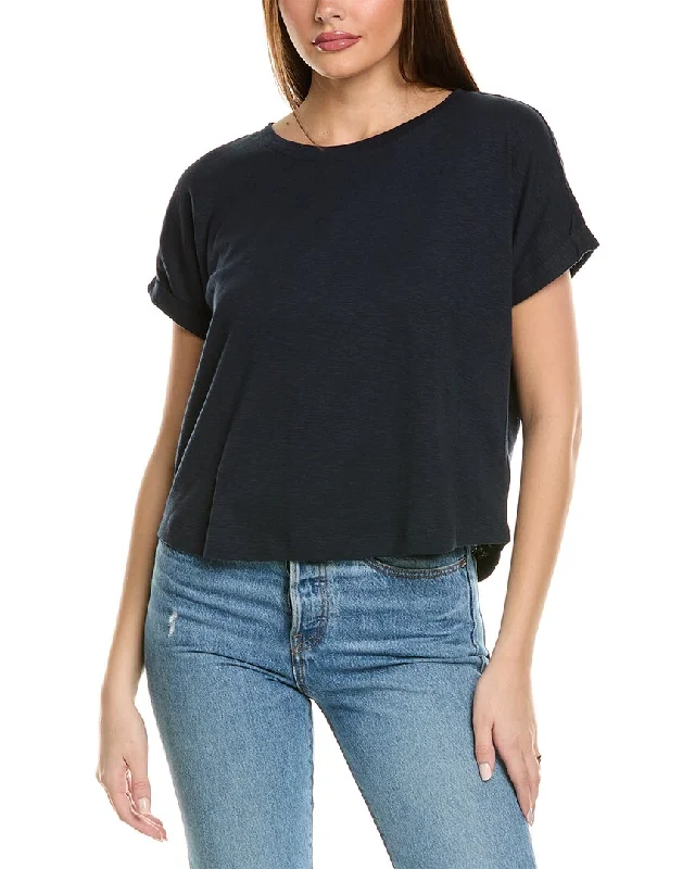 Splendid Slub T-Shirt Silk Blend Satin Velvet