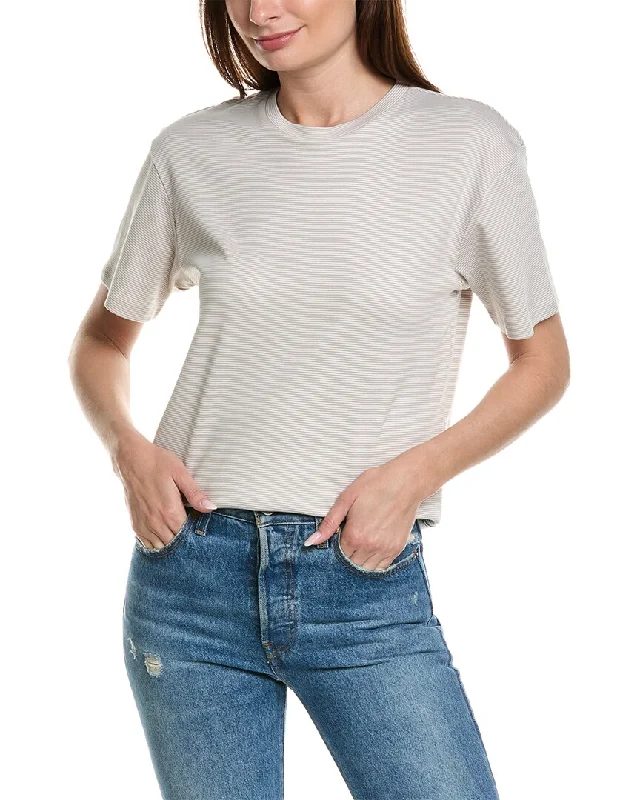 Theory Perfect Stripe T-Shirt Fleece Fabric Down Fabric Feather Fabric
