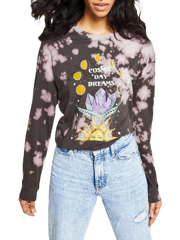 Womens Cotton Tee Graphic T-Shirt Layered Multi-layer Single Layer