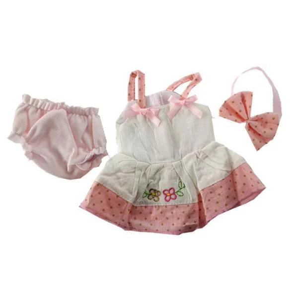Max 3pcs Cute Braces Dress Briefs Suit Pink for 10-11inch Reborn Doll Accessory