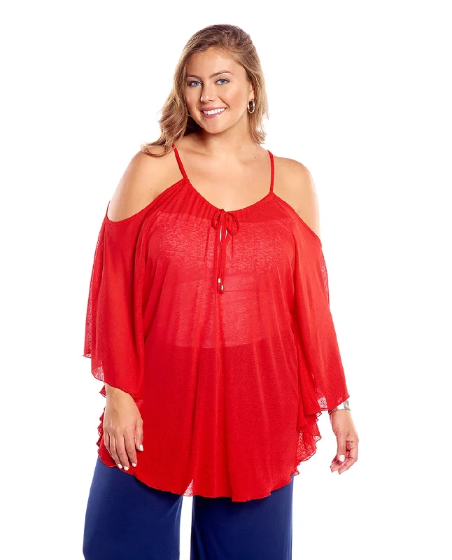 Always For Me Red Flirty Plus Size Cover Up Dress