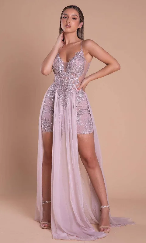 Captivating Embroidered Chiffon Gown by Portia and Scarlett