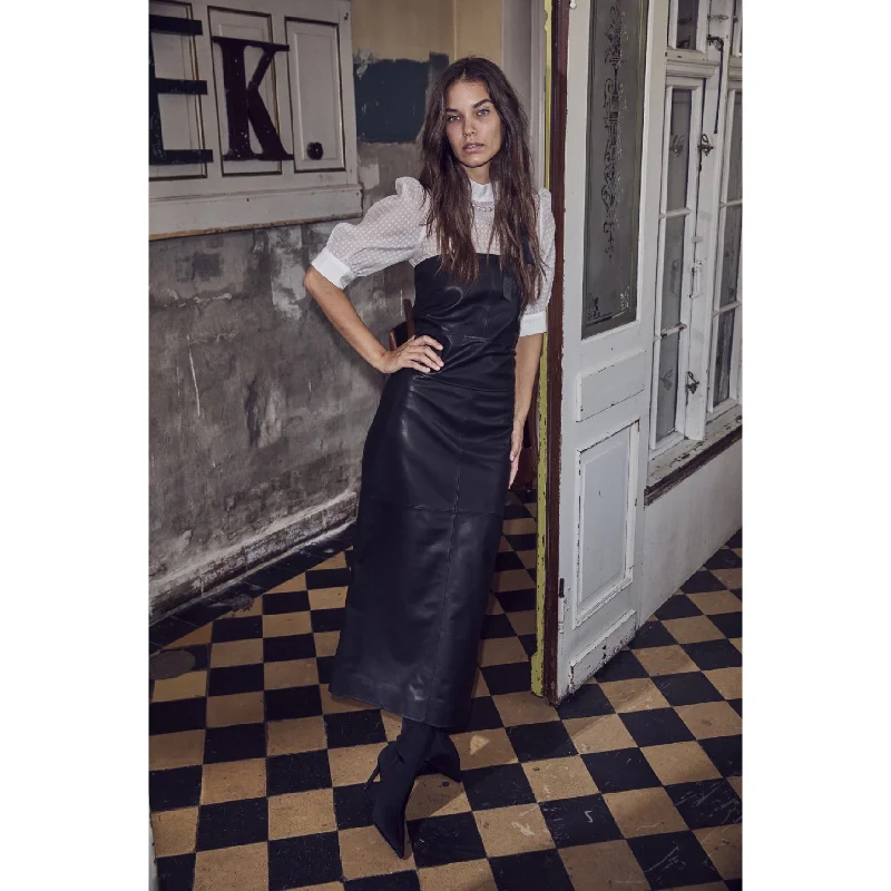 Co Couture Phoebe Leather Tube Dress