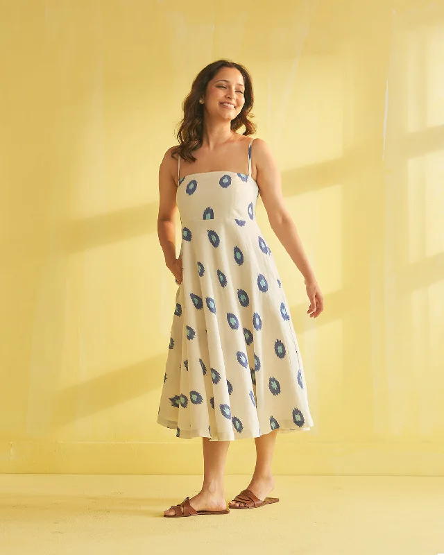 Dotty Blue Strappy Dress