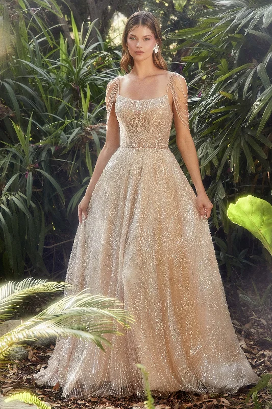 **Enchanted Couture's Celestial Embroidered Tulle Gown: A Dreamy Silhouette for Special Occasions**