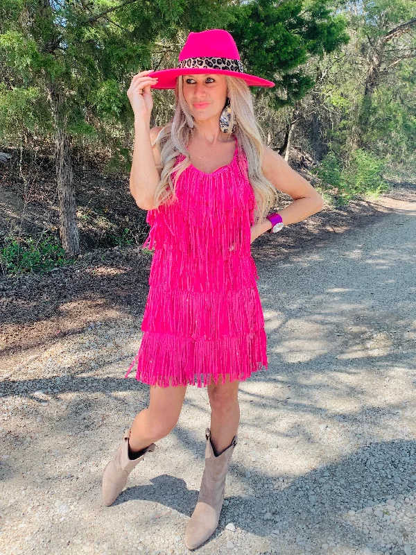 Hot Pink Sequin Chacha Dress