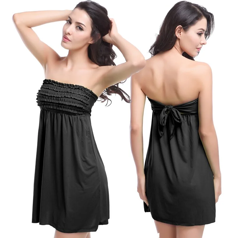 Hot Wholesale Small Ruffles Top Back Bandaged Beach Wear Dresses 2019 Sexy Bathing Suit Beach Cover Ups