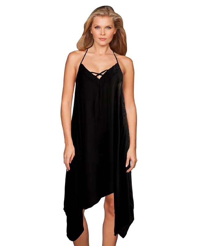 Raviya Black V Neck Beach Dress