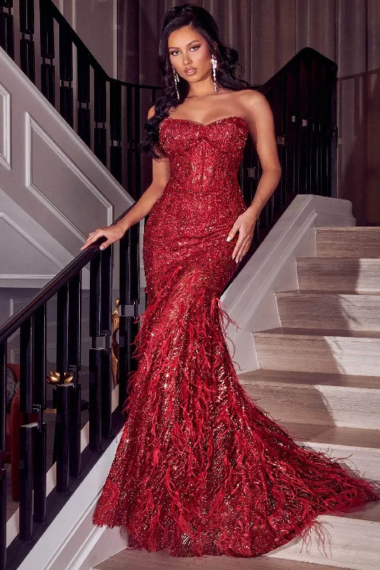 **Portia and Scarlett's Ravishing Feather Gown: Elevate Your Elegance**
