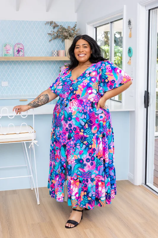 Bonnie Maxi Dress in Midnight Safari by Kasey Rainbow Classic A-Line Maxi Dress