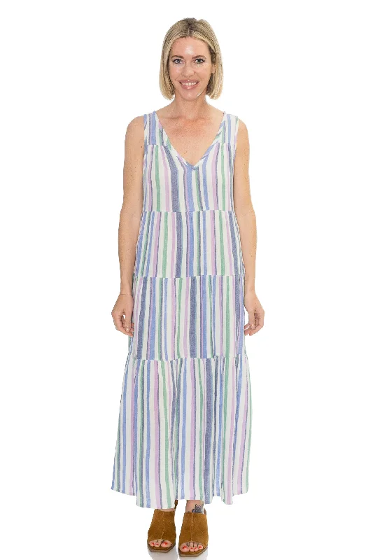 Corinne Striped Maxi Dress Classic Strapless Maxi Dress