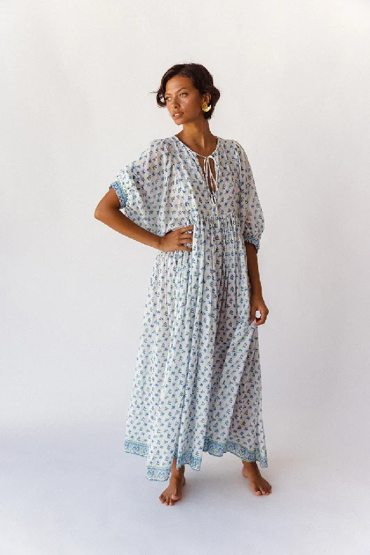 Kyra Maxi Dress ~  Azure Cozy Wrap Maxi Dress
